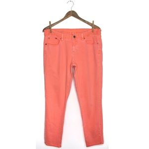 J.Crew Vibrant Florescent Pink Toothpick Tall Ankle Jeans 32